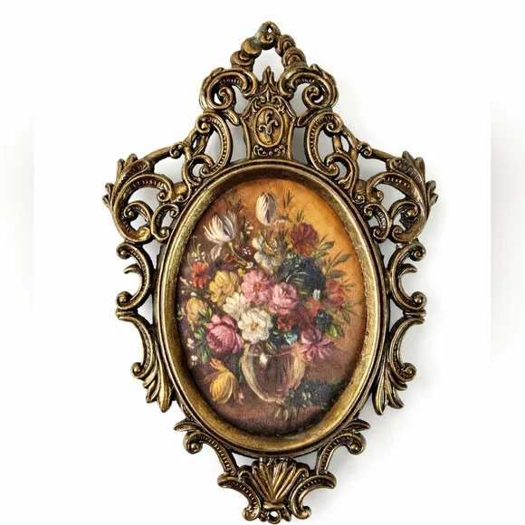 Vintage Made in Italy Rococo Gold Ornate Wall Plaques Set of 5 - Picture 6 of 16